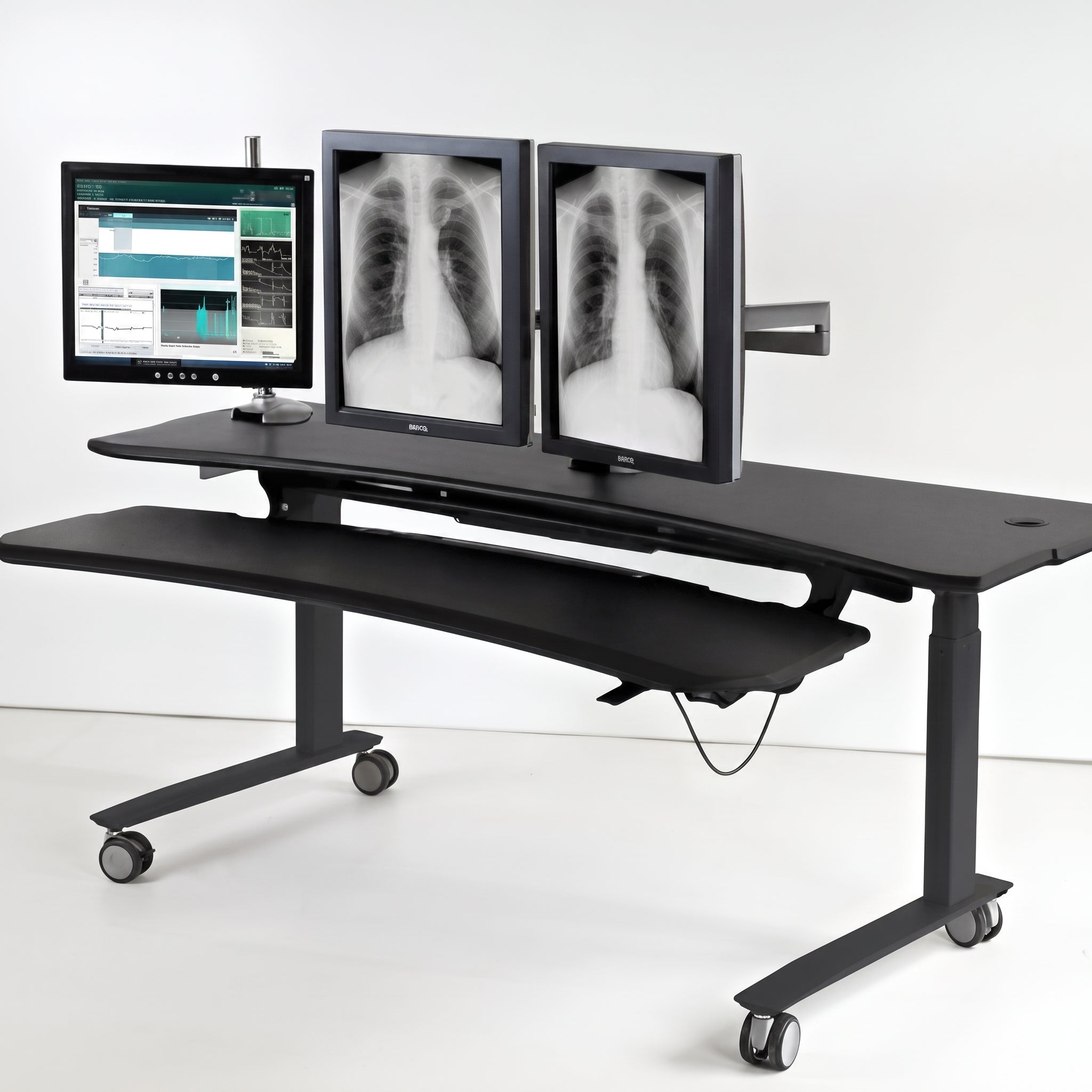Flexo Straight - Dual Surface, 2 Leg Sit-Stand Workstation