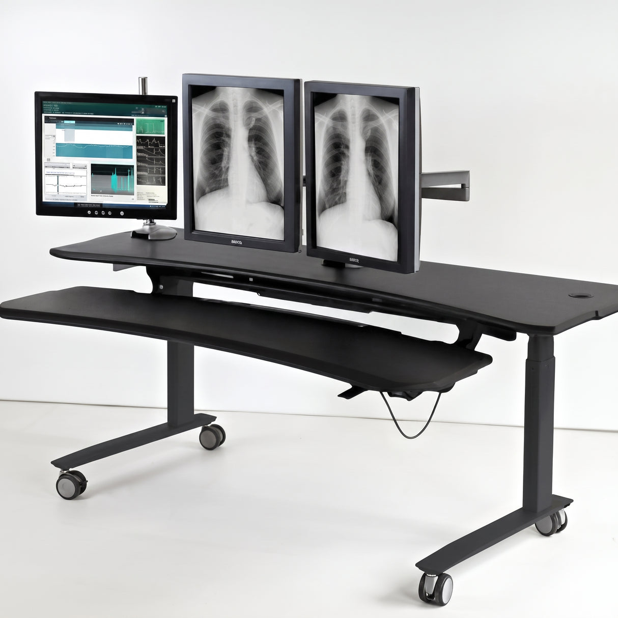 Flexo Straight - Dual Surface, 2 Leg Sit-Stand Workstation