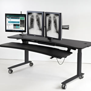 Flexo Straight - Dual Surface, 2 Leg Sit-Stand Workstation