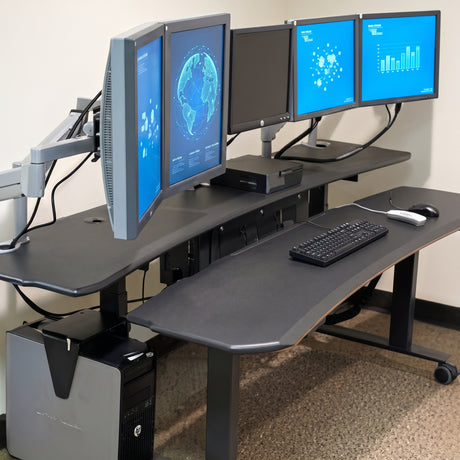 Flexo Straight - Dual Surface, 2 Leg Sit-Stand Workstation