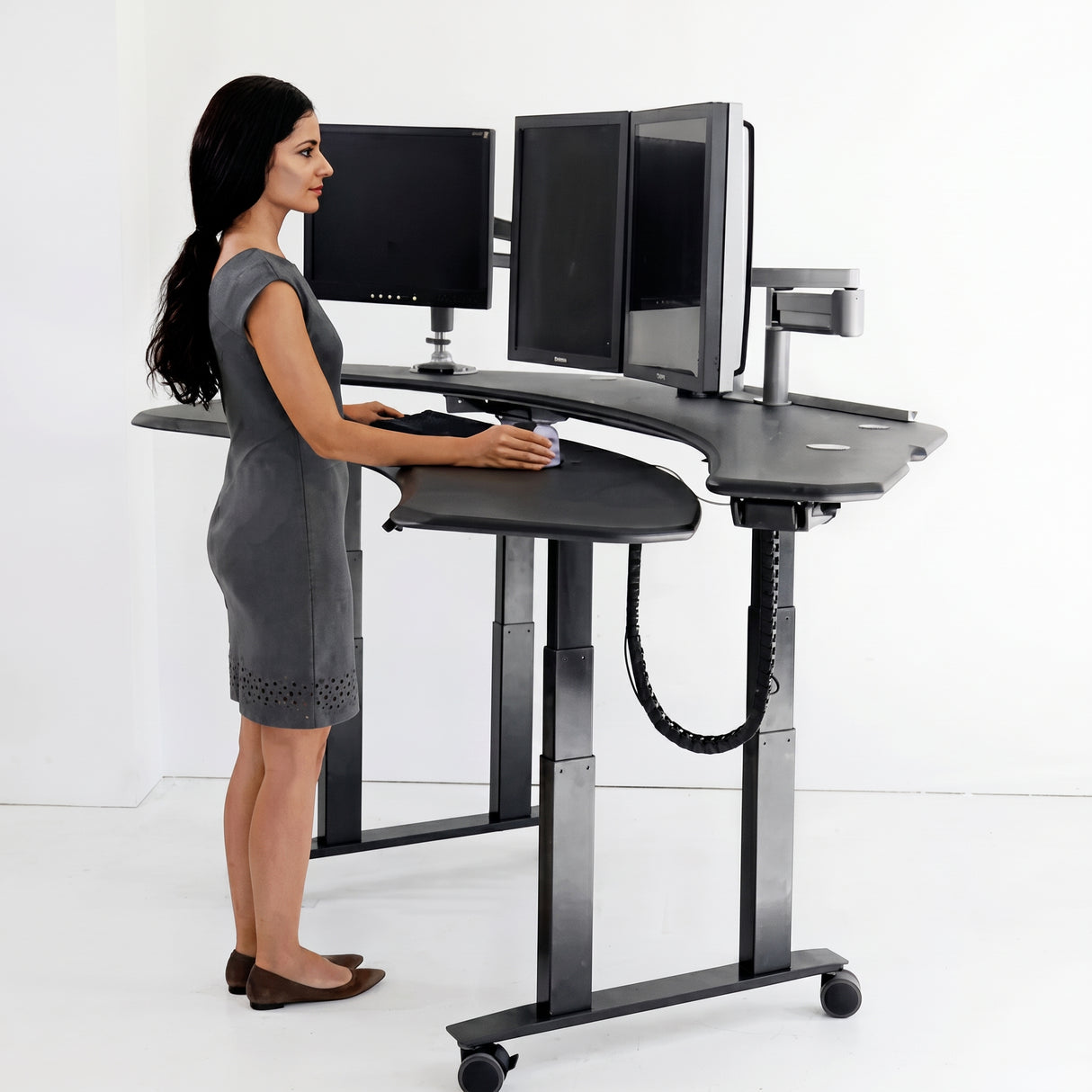 ProPlus - Dual Surface 4 Leg Sit-Stand Corner Workstation: 88x47